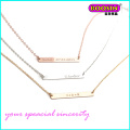 New Custom Wholesale Fashion Engrave Letter Gold Bar Necklace